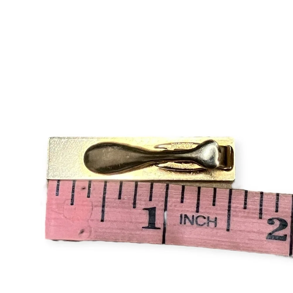 Vintage-Inspired Art Deco Tie Clip Gold Tone Geometric Retro Bar Clip Men Gift